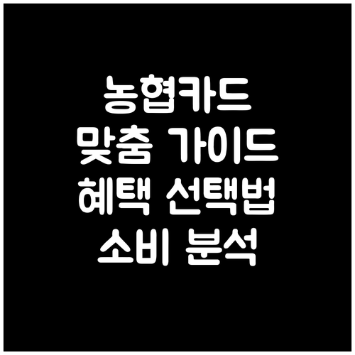 농협카드 선택부터 활용까지: 소비 맞춤형 가이드