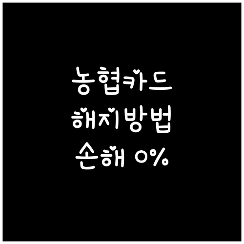 농협 신용카드 해지, 이것만 확인하면 손해 0%: 완벽 해지 전략