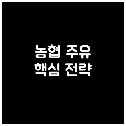 농협 주유 할인 카드, 똑똑하게 사용하는 핵심 전략