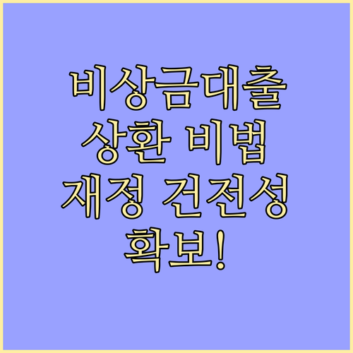 재정 건전성을 지키는 비상금대출 상환 노하우 공개