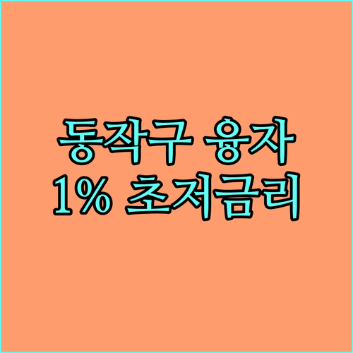 2025 동작구 중소기업 융자, 1% 초저금리! 신청 자격 및 절차 완벽 가이드
