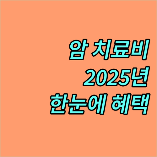 2025년 암 치료비 지원: 대상별 혜택 금액, 신청 방법을 한눈에