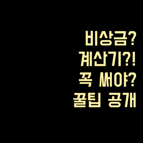 비상금대출 이자 계산기, 꼭 써야 할까?