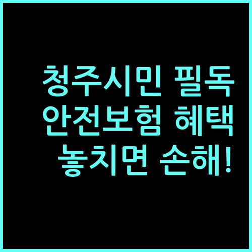 청주시민을 위한 2025 시민안전보험: 놓치면 후회할 주요 보장 혜택 총정리