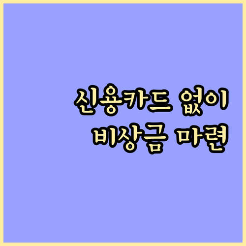 신용카드 없이 비상금 마련? 가능한 이유와 쉬운 대출 방법