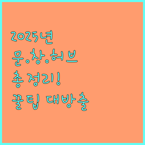 2025년 문화창조허브 지원: 콘텐츠 창작 공간, 가상 오피스 완벽 가이드