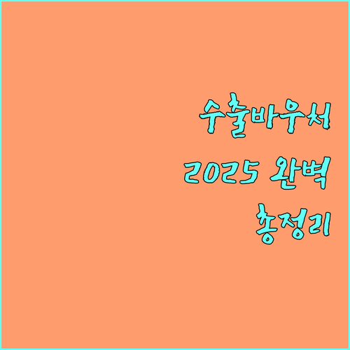 2025 수출바우처 A to Z: 신청 조건, 혜택, 활용 서비스 총정리