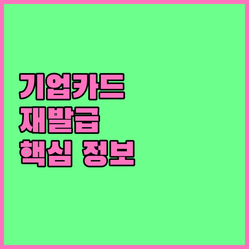 IBK 기업카드 재발급: 이것만 알면 문제없다