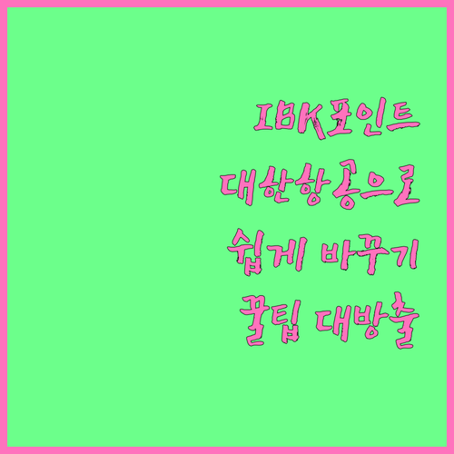 IBK기업카드 포인트, 대한항공 마일리지로 바꾸는 방법