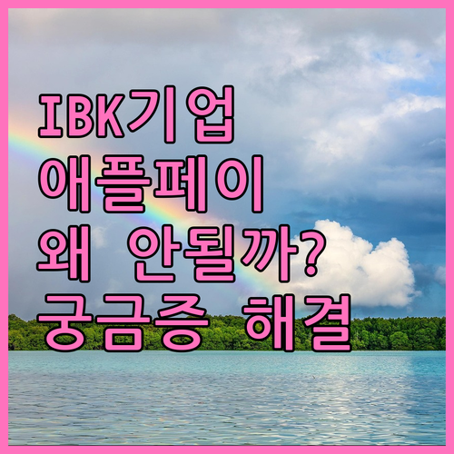 IBK 기업카드, 애플페이 왜 안될까? 궁금증 해결!