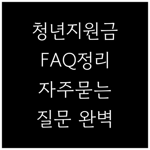 경기도 청년지원금 FAQ: 자주 묻는 질문 완벽 정리