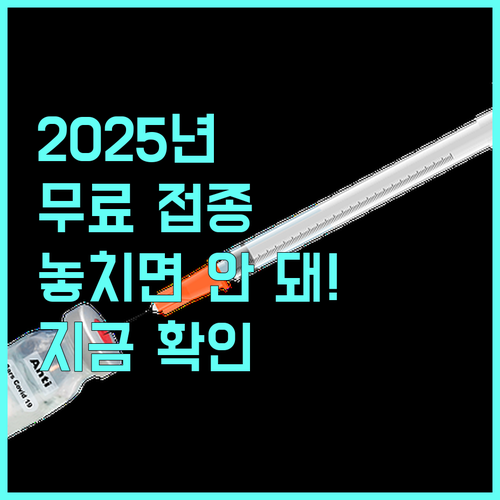 2025 무료 예방접종 종류와 지원 대상 지금 바로 확인