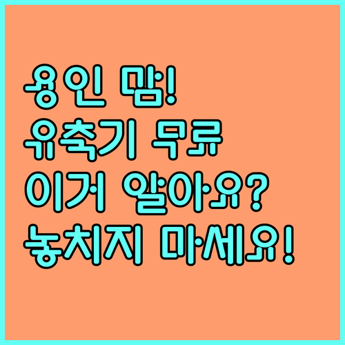 출산 후 1개월 이내 산모를 위한 2025 용인 처인구 유축기 무료 대여