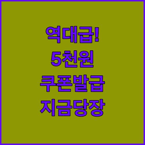 땡겨요 통큰세일 5000원 쿠폰 발급 및 사용 방법 정리