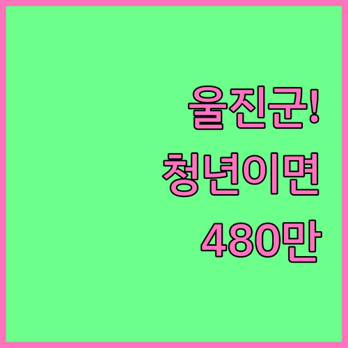 울진군 청년월세지원 2026, 480만원 받는 법