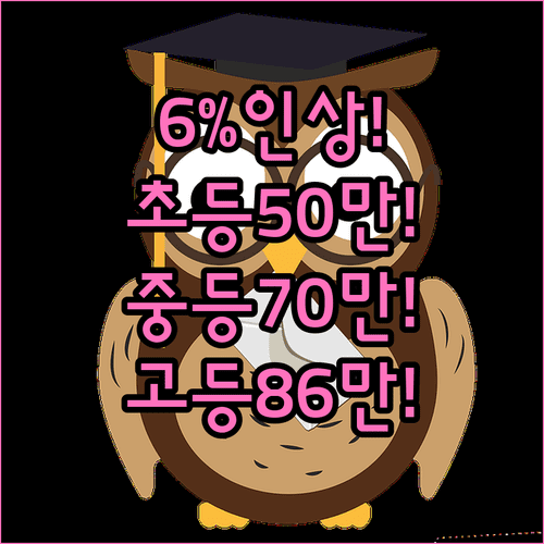 2026년 교육급여 바우처 6% 인상 초등 50만원 중등 70만원 고등 86만원