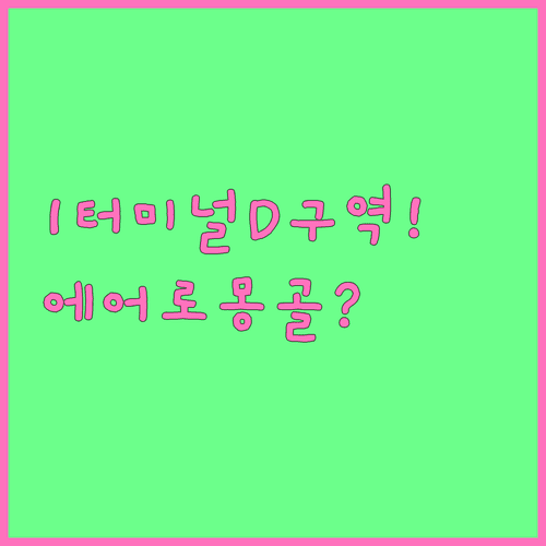 인천공항 에어로 몽골리아 항공 타는 곳 제1터미널 D 구역