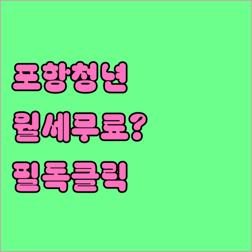 2026 포항시 청년월세지원 소득 요건 및 무주택 청년 지원 내용