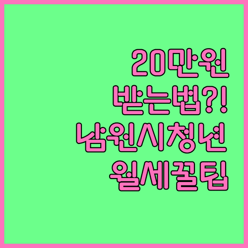 2026 남원시 청년 월세 지원 월 최대 20만원 받는 법