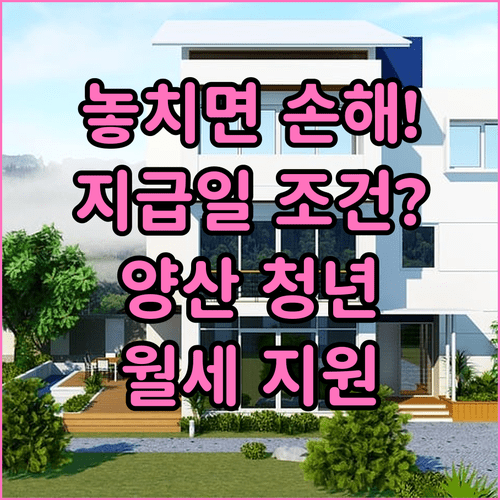 2026년 양산시 청년월세 지원 총정리 | 지급일 조건 신청 방법