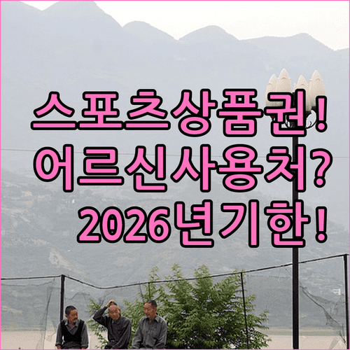 2026년 어르신 스포츠 상품권 사용 가능 시설과 유효기간
