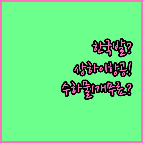 한국에서 상하이항공 탈 때 위탁수하물 1개 무료