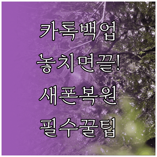 카카오톡 대화 백업 방법과 새 휴대전화 복원 절차