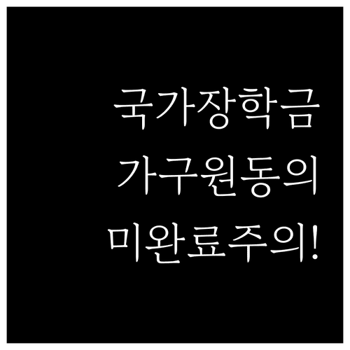 국가장학금 가구원 동의 미완료 시 확인할 내용